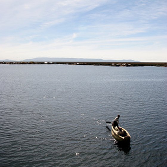 Traditional reed boat at Lake Titicaca