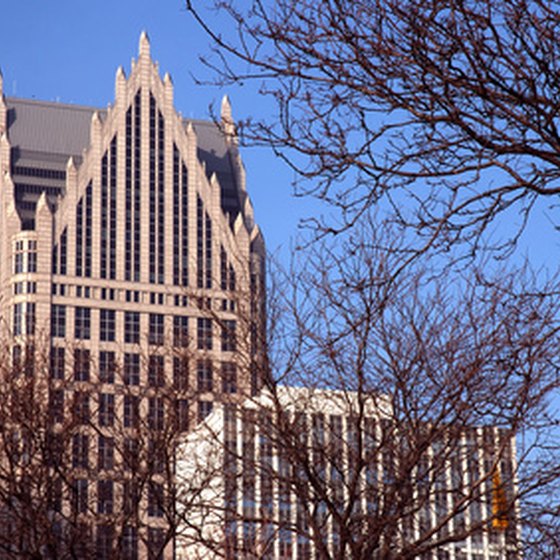 A skyline view of Downtown Detroit