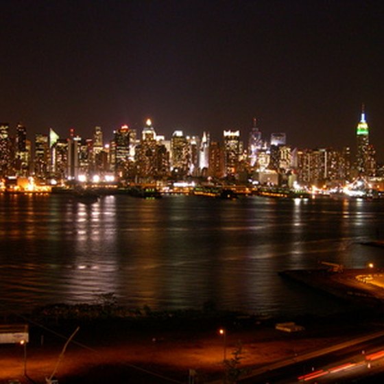 The lighted skyline of New York City is an excellent photo opportunity.