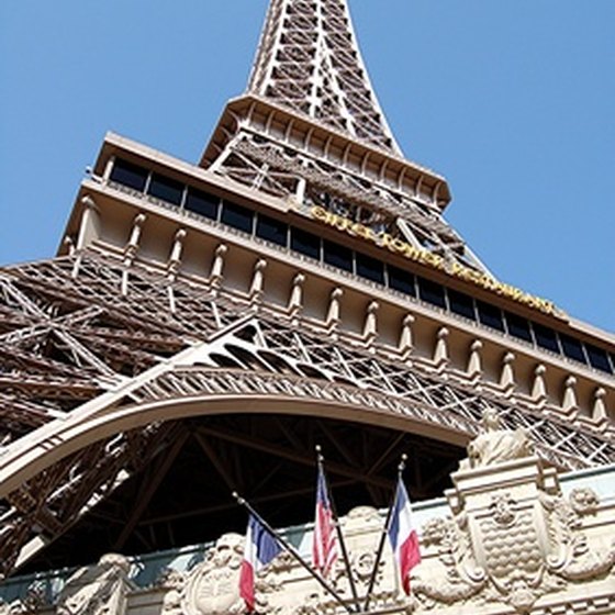 Visitors can get a great view of Vegas from the top of the Eiffel Tower replica.