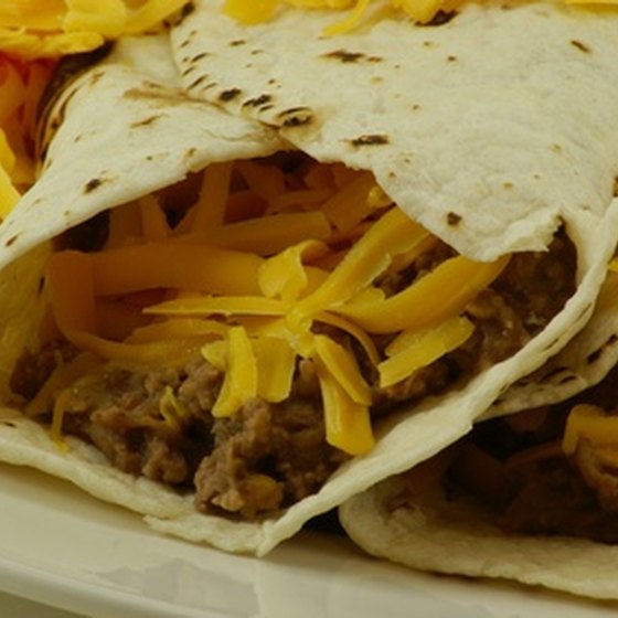 A burrito with cheese is a popular dish in America.
