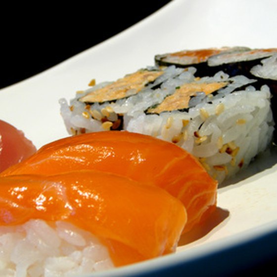Sushi and sashimi make up part of the Japanese diet.