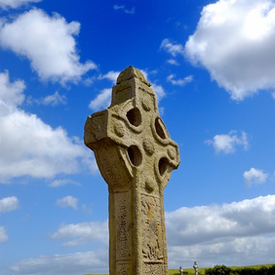 A Celtic cross is a common sight while walking in Ireland.