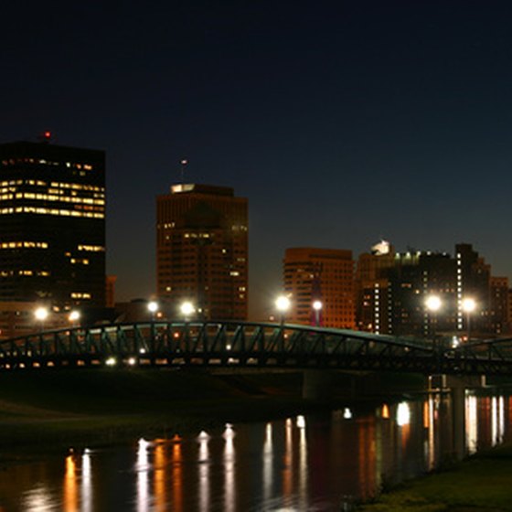 Dayton, Ohio, at night.