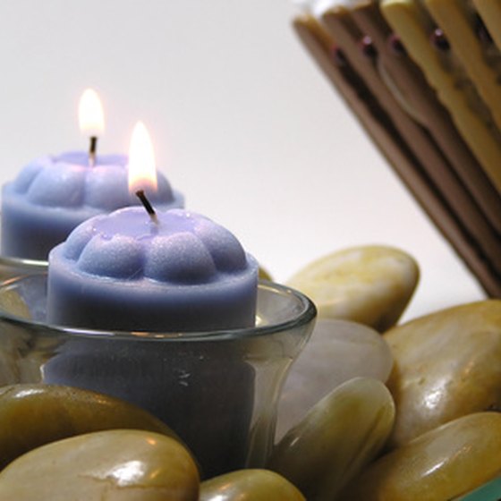Aromatherapy candles and massage stones