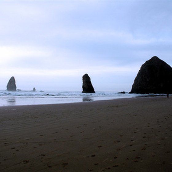 The Oregon coast features beautiful beaches.