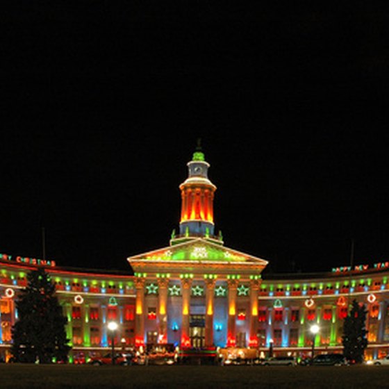 Denver's City and County Building along the Parade of Lights
