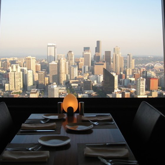 A view of Seattle from the Space Needle Restaurant.