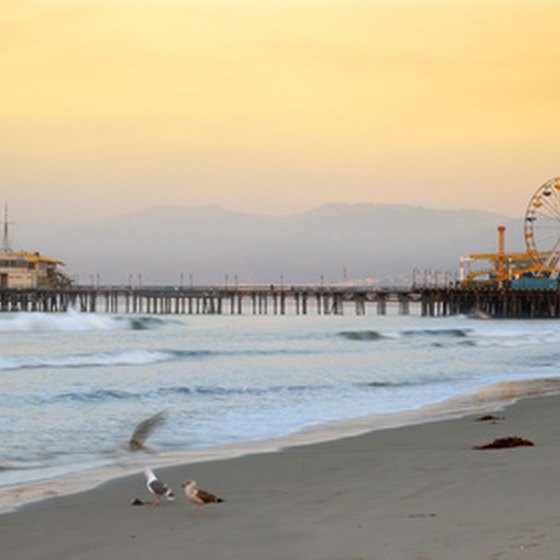 Santa Monica Beach is a tourist destination for shopping and entertainment.