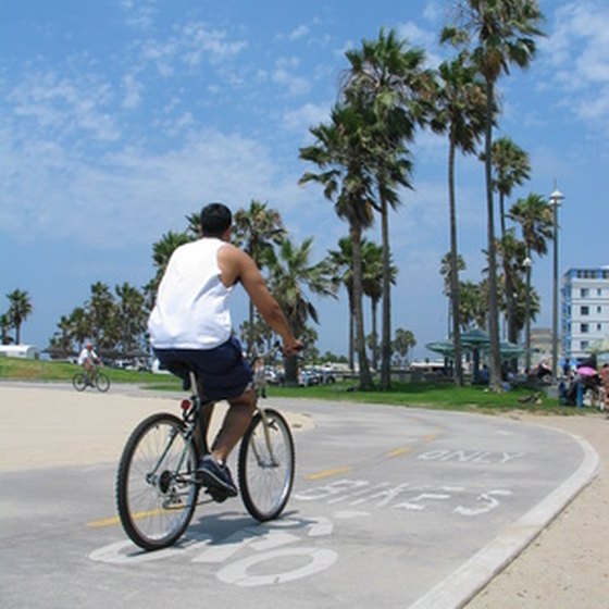 Venice Beach provides swimming and cycling.
