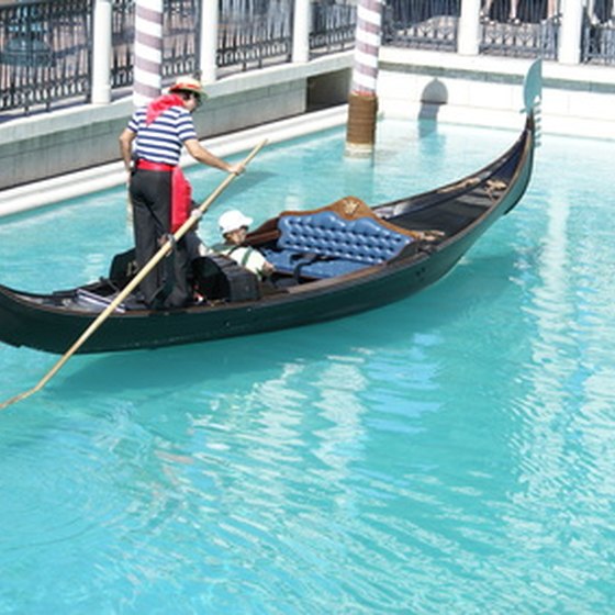 The Venetian's Gondola Ride is modeled after authentic gondolas from Venice.