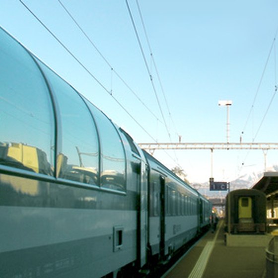 Swiss scenic trains often have panoramic cars with big windows ideal for sightseeing.