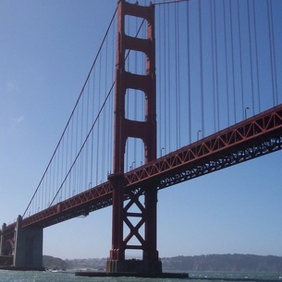 Many restaurants in San Francisco offer an oceanside view near the Golden Gate Bridge.