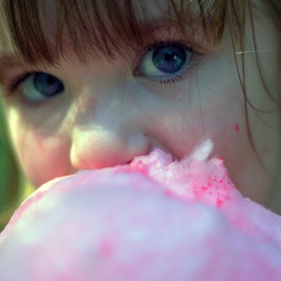 Snack on cotton candy at the Sylvan Beach Amusement Park in Central New York.