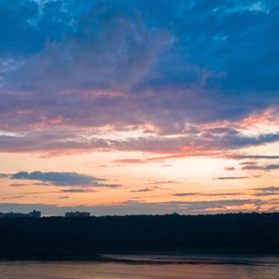Sunset over the Hudson River.