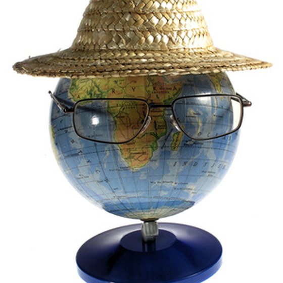 A globe waits to welcome vacationers.