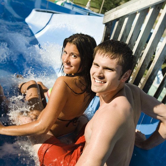 Each waterpark near Pevely includes water slides.