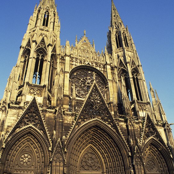 The Church of St. Ouen in Rouen, Normandy, is one of the sites you can see on a bicycle tour of Normandy.