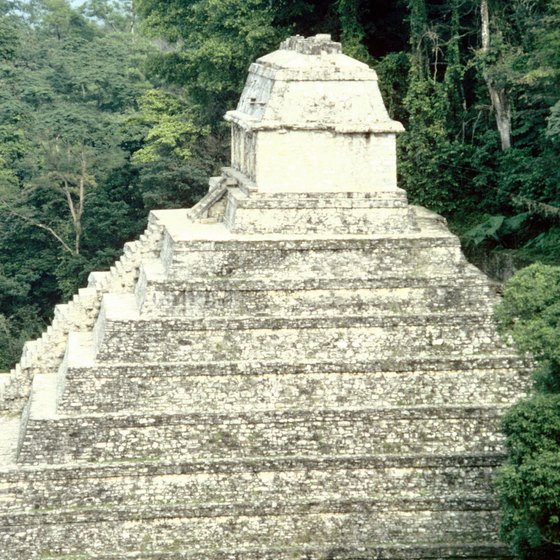 An ancient Aztec pyramid in Mexico.