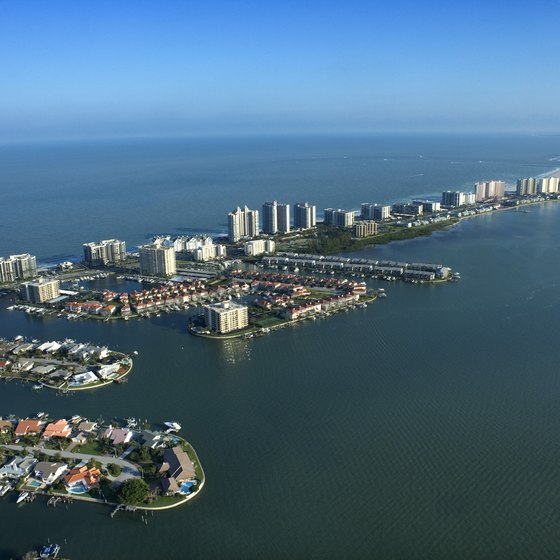 Aerial view of Gulf of Mexico, Clearwater Beach, Florida