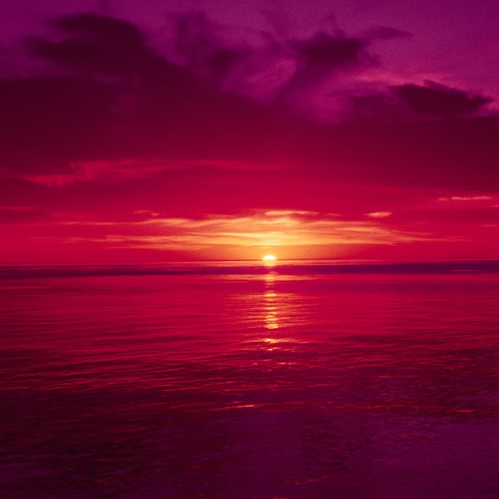 The sun sets over Laredo Bay and the Sea of Cortez.