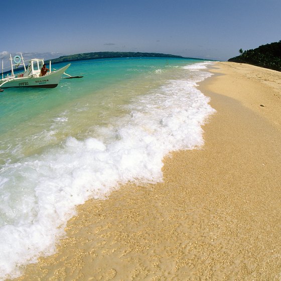 A catamaran on the beach on Boracay