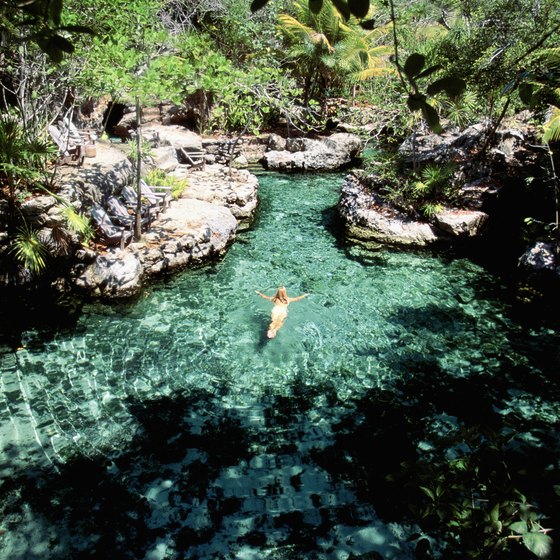 Xcaret has several rivers that flow into the park's lagoons.