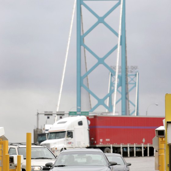 The Ambassador Bridge in Detroit is one of many U.S.-Canada border crossings in Michigan.