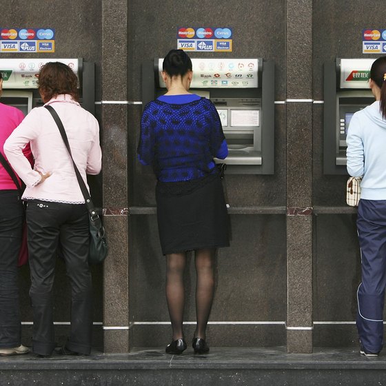ATMs in Chongqing, China, resemble those in the West.