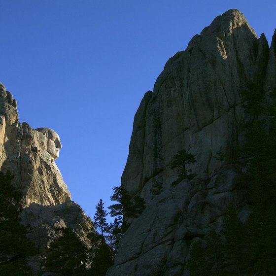 The Black Hills contain famous monuments, including Mt. Rushmore.