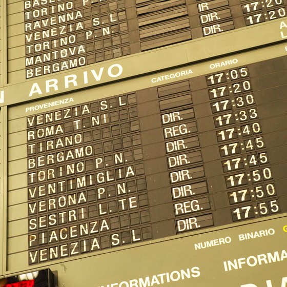 The trains at the top of the information board under "partenza" are the upcoming departures.
