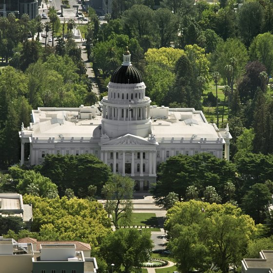 The capital building in Sacramento, the town the gold rush built.