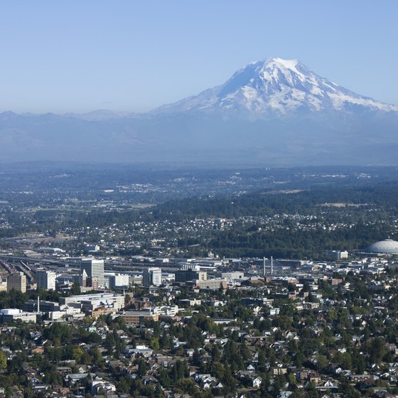 Mount Rainier reigns over the city of Tacoma.
