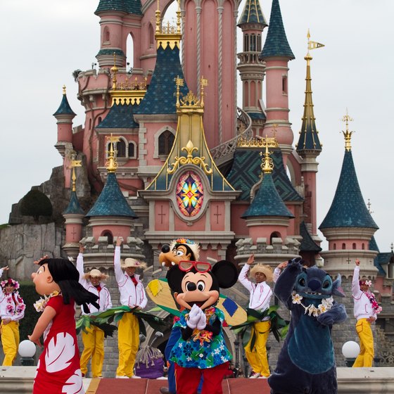 Classic Disney characters await visitors to Disneyland Paris.