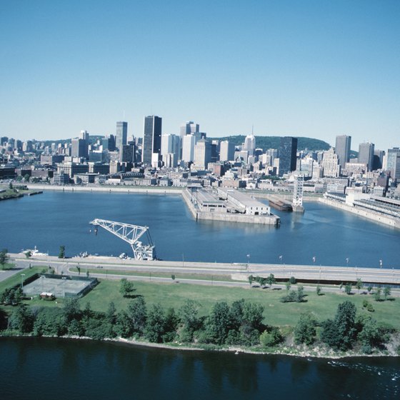 Montreal sits along the St. Lawrence River.