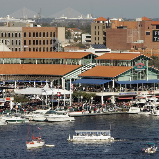 Jacksonville Landing is home to an array of waterfront restaurants and shops.