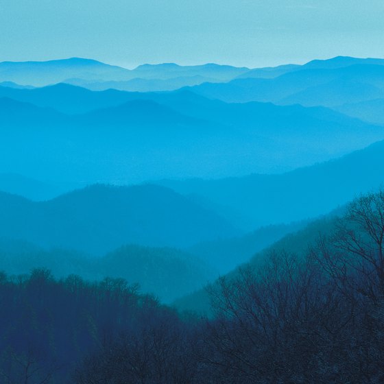 The Smoky Mountains create a bluish view.