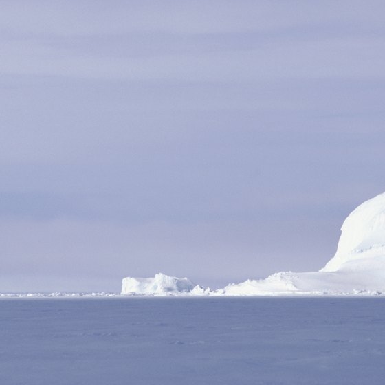 Icebergs off Baffin Island in Nunavut, Canada.