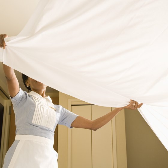 Hotel bedspreads are not typically cleaned after each guest stay.