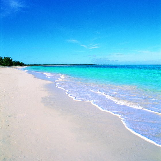 Clear blue water surrounds the calmer shores of Barbados.