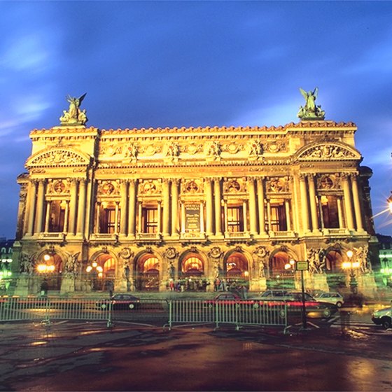 The Paris Opera House lights up the night.