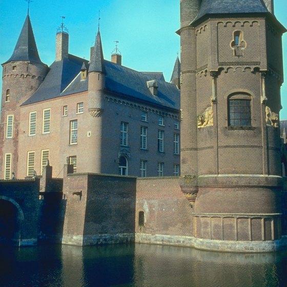 Moats surround many of Holland's medieval castles.