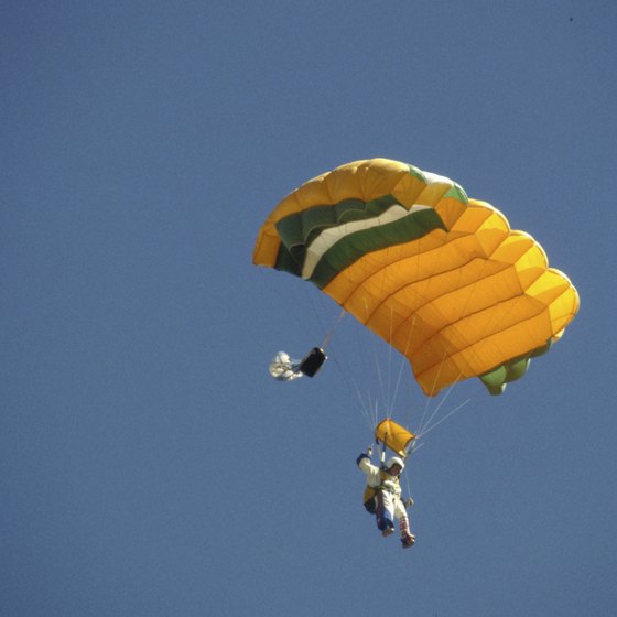 Mountain views and scenic waterways astound skydivers.