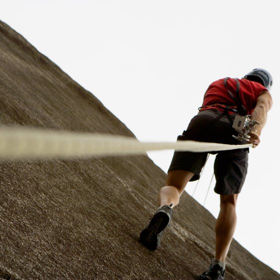 Gloucester, Massachusetts, provides opportunities for friction climbing on granite slabs.