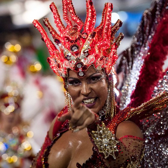 Samba dancers get their own platform at Carnival in Rio.