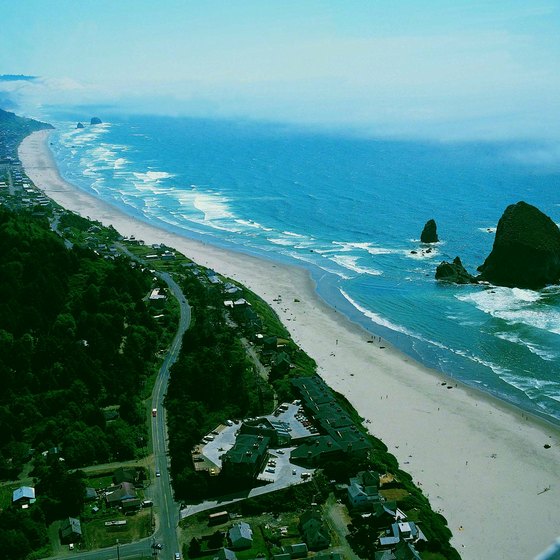 Haystack Rock draws crowds of both puffins and tourists to Cannon Beach.