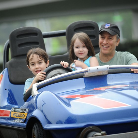 Young children must be accompanied by an adult on rides such as the Tomorrowland Speedway.
