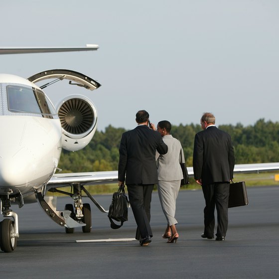 Choosing to fly on a private planes can be an economical option for groups flying short distances.