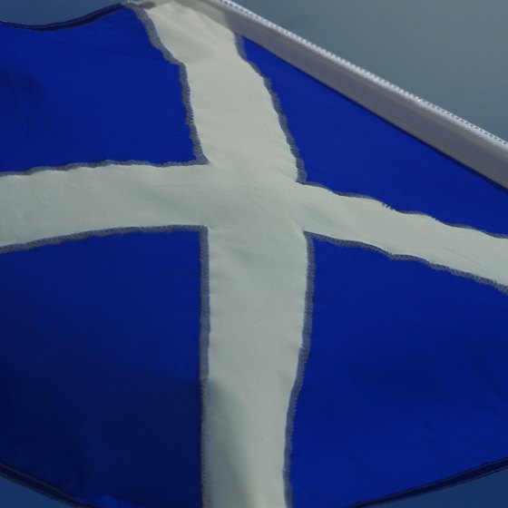 The Scottish flag is represented in the British Union Jack.