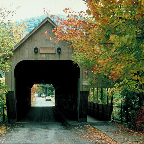 New England's covered bridges are most scenic in fall.